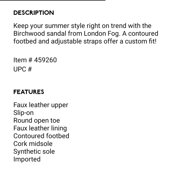 London Fog Birchwood Slip on Sandals 9, 10 - Picture 6 of 6